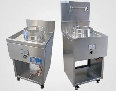 Estilo chino y gama de cocción de wok de gas compacto refrigerado por agua de uso medio con huella pequeña