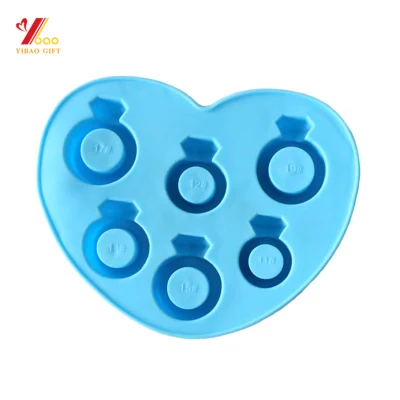 Vender comida caliente de anillo de diamantes de silicona de grado la forma de torta de molde/Bandeja de hielo para las Cookies (XY-CM-358)
