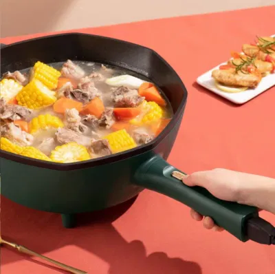 High-Tech 32cm Wok eléctrico con placa de ordenador, 1500W Calefacción