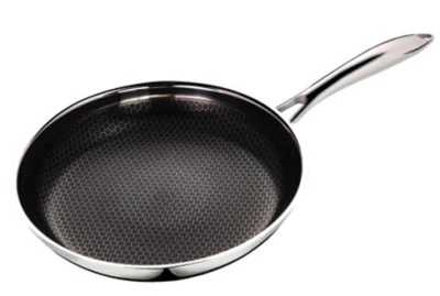 Panal de panal de panal antiadherente de acero inoxidable Triply Wok Pan Stir-Fry Wok con tapa, Skillet con mango Stay-Cool PFOA sartén gratis Cookware Set Induction compatible