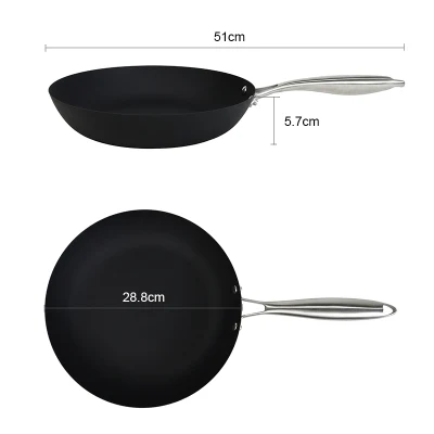 11 pulgadas Pre-sazoned Plancha ligera Cookware a prueba de corrosión de acero al carbono freír Pan