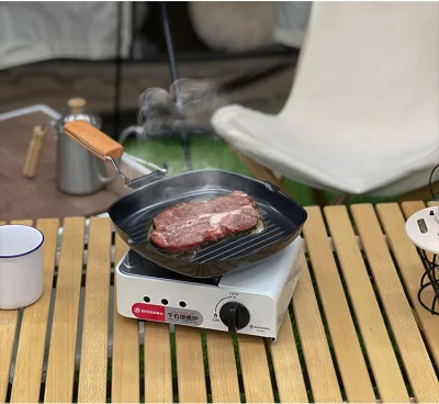 Cocina para no palomada de camping al aire libre con utensilios de cocina plegables portátiles para Bistec casero y huevos fritos