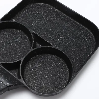La Olla freír Four-Hole Tortilla gruesa Non-Stick Pan panqueques de huevo cocinar pan filete jamón huevo pan Desayuno Maker