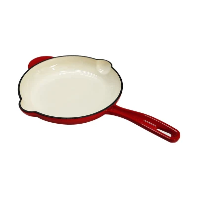 16cm 20cm 25cm Juego de utensilios de cocina de hierro fundido antiadherente Skillet esmaltado Sartén esmaltada de hierro fundido con sartén antiadherente de mango largo