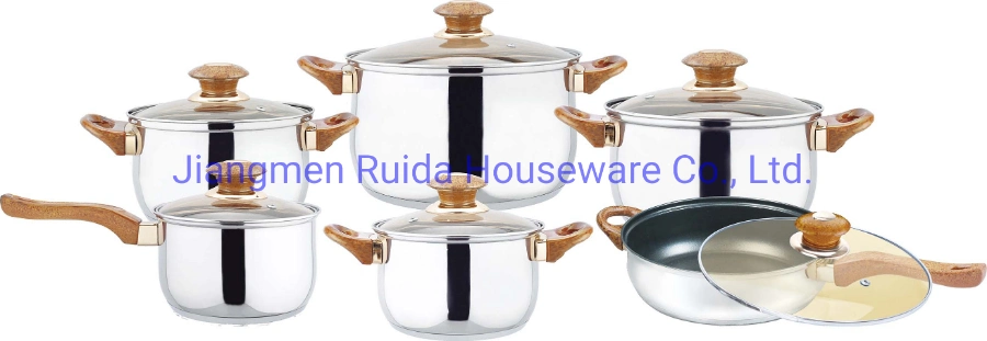 New Design Kitchen Appliance 12PCS Stainless Steel Cookware Cooking Pot