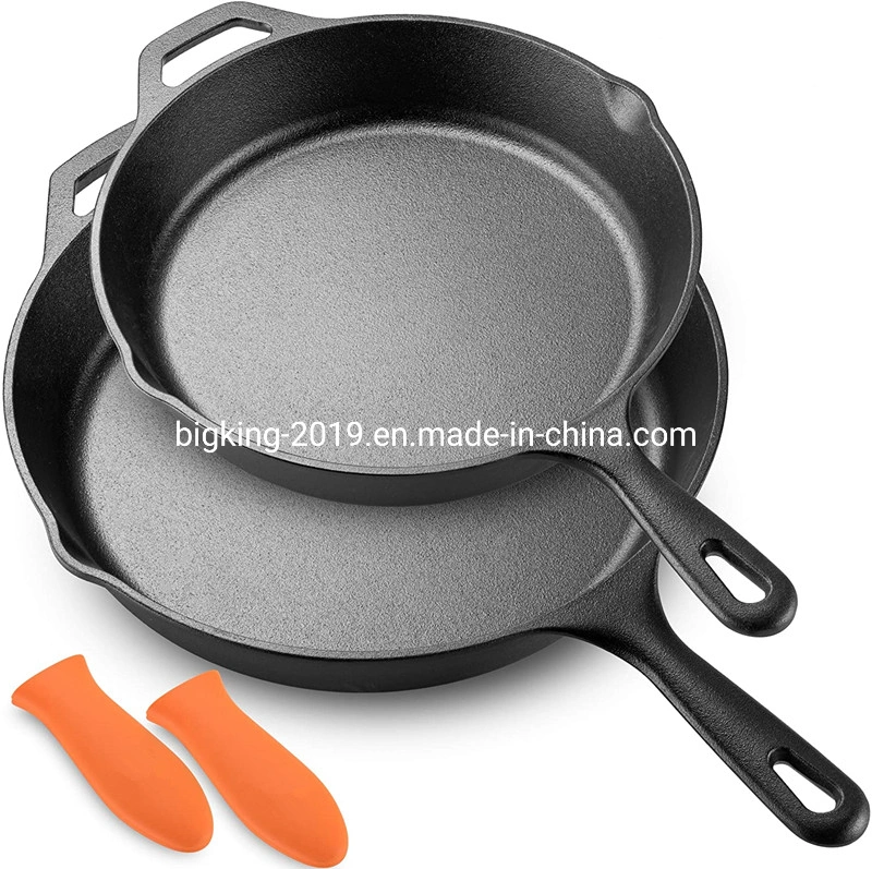 New Design Pre-Seasoned Cheap Custom Round Cookware Frying Pan Cast Iron Skillet