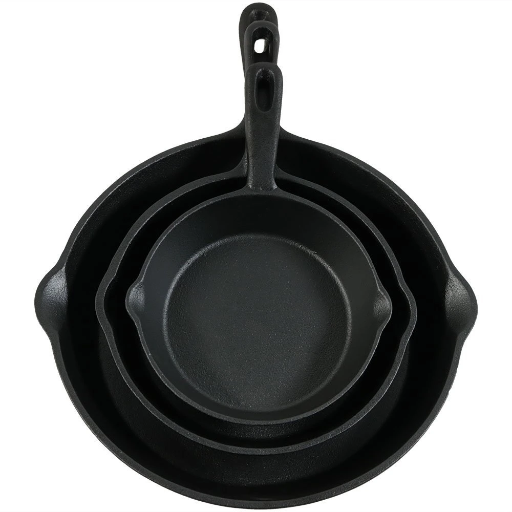 Cast Iron Skillet for Kitchen and for Outdoor BBQ Picnic Camping