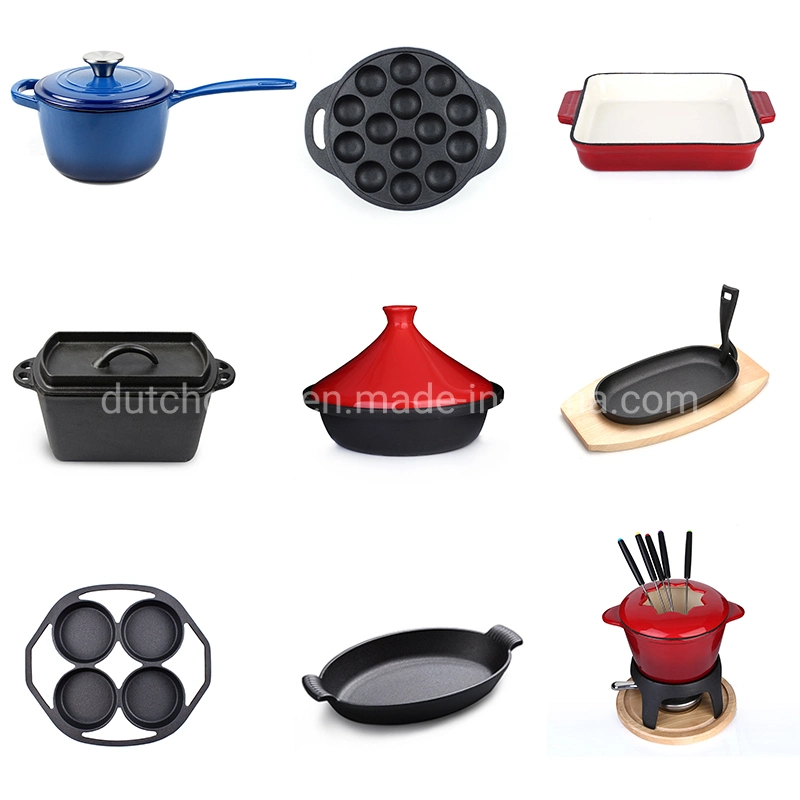 Kitchen Utensils Cast Iron Serving Pot Pan Manufacturer Customized Baking Pan Cast Iron Bakeware