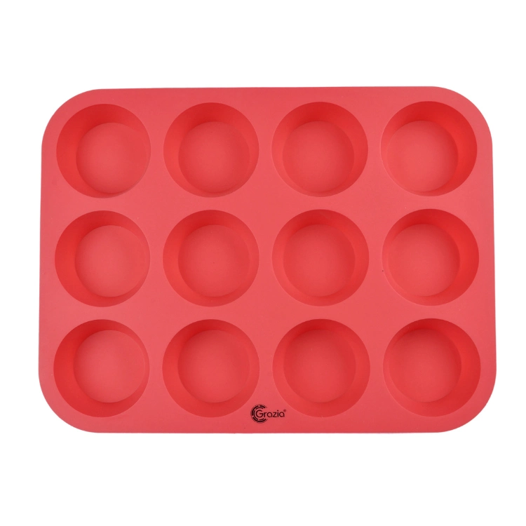24 Cavities Silicone Muffin Top Pans Non-Stick Round Mini Tart Pan for Egg Sandwiches