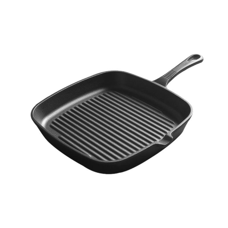 Square Non Stick Skillet, Cast Iron Steak Grill Cooking Frying Pan with Handle