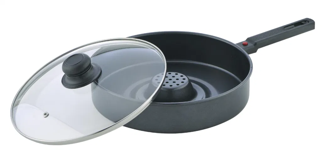 Carbon Steel Ceramic Dry Cooker Pan with Glass Lid