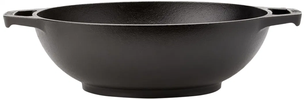 Mini 9&quot; Black Cast Iron Wok Pan for Stir-Frying and Saut&eacute; Ing
