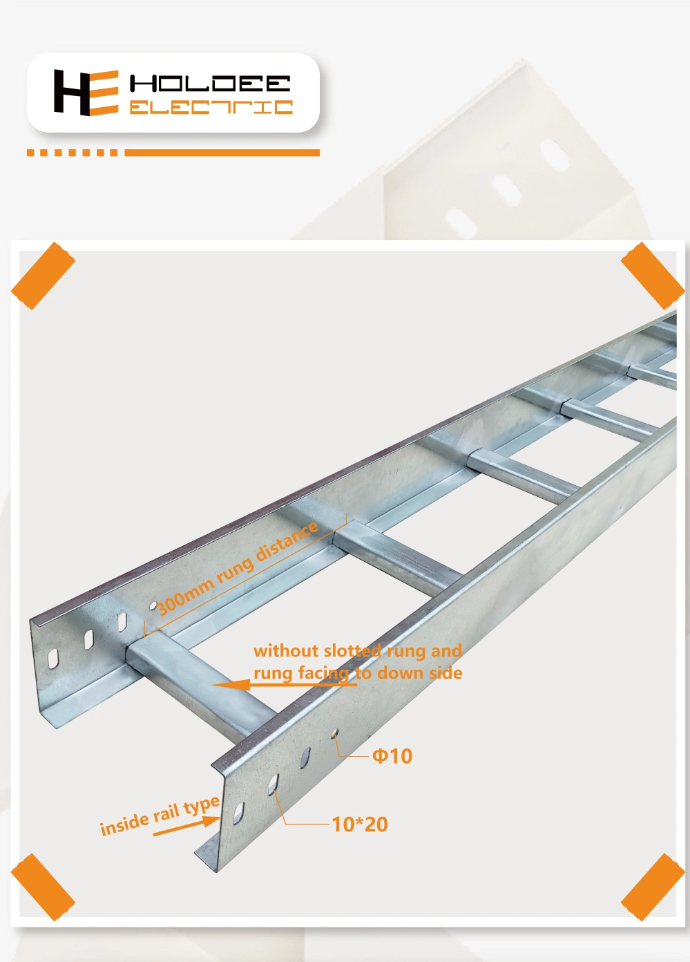 Factory Direct Sales Carbon Steel Cable Electrical Galvanized Ladder Rack Trays