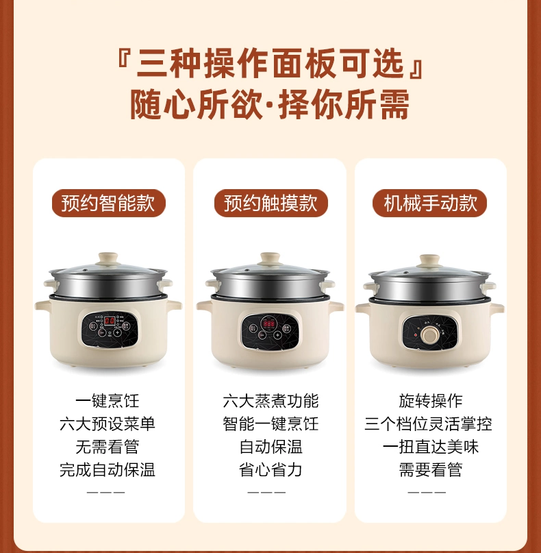 Factory Direct Double-Layer Electric Hot Pot Stainless Steel Steamer Dormitory Electric Steamer Home Small Cooking Pot