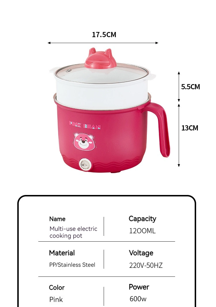 2023 Hot Electric Cooking Pot, Student Dormitory Electric Hot Pot Small Electric Wok Household Multi-Functional Cooking Noodles Small Electric Pot