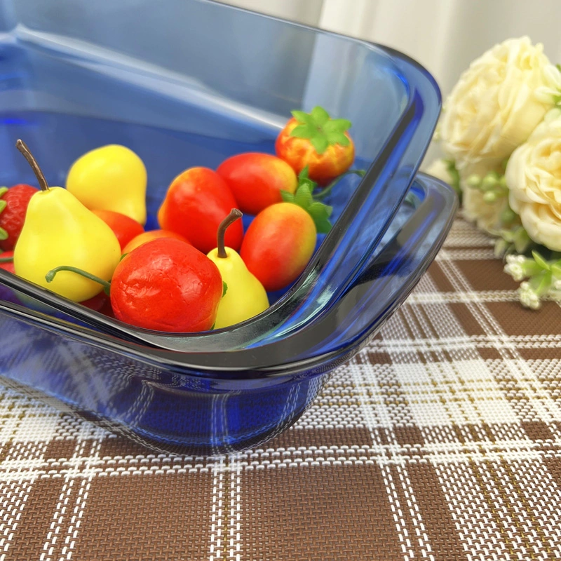 Cobalt Blue High Borosilicate Glass Bakeware, Heat Resistant Baking Tray, Glass Plates, Glass Pans