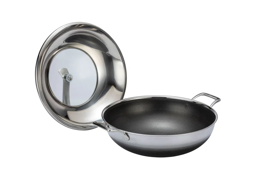 Hot Sales 3PCS Non-Stick Double Layers Coating Stainless Steel Frying Pan Cookware Set