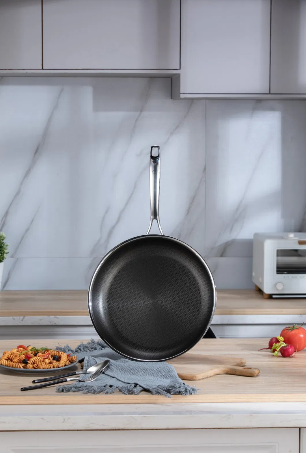 Hot Sales Cookware Nonstick Stainless Steel Double Layers Coating 30cm Frying Pan