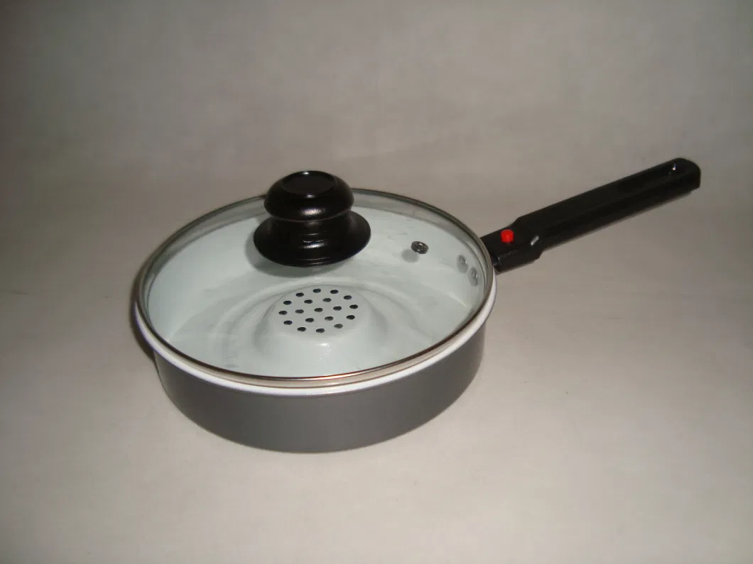 Carbon Steel Ceramic Dry Cooker Pan with Glass Lid