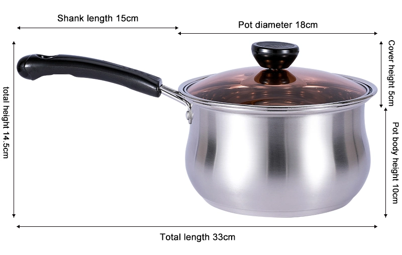 Stainless Steel Cookware Set Cooking Milk Pot Casserole Frying Pan