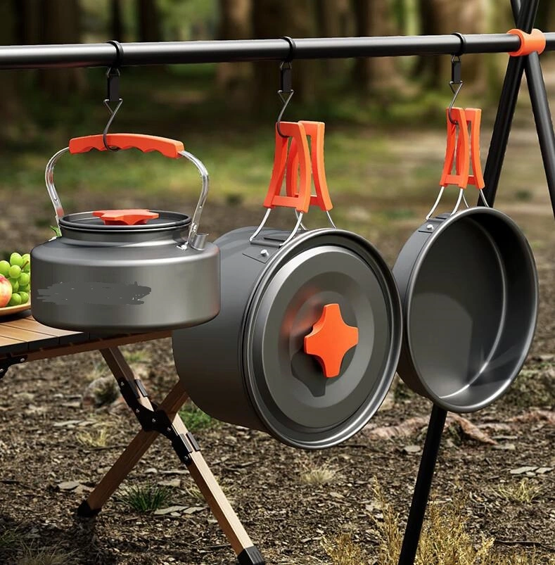 Camping Cookware Outdoor Pot Kettle Frying Pan Gear Portable Backcountry Camping Cutlery Sets