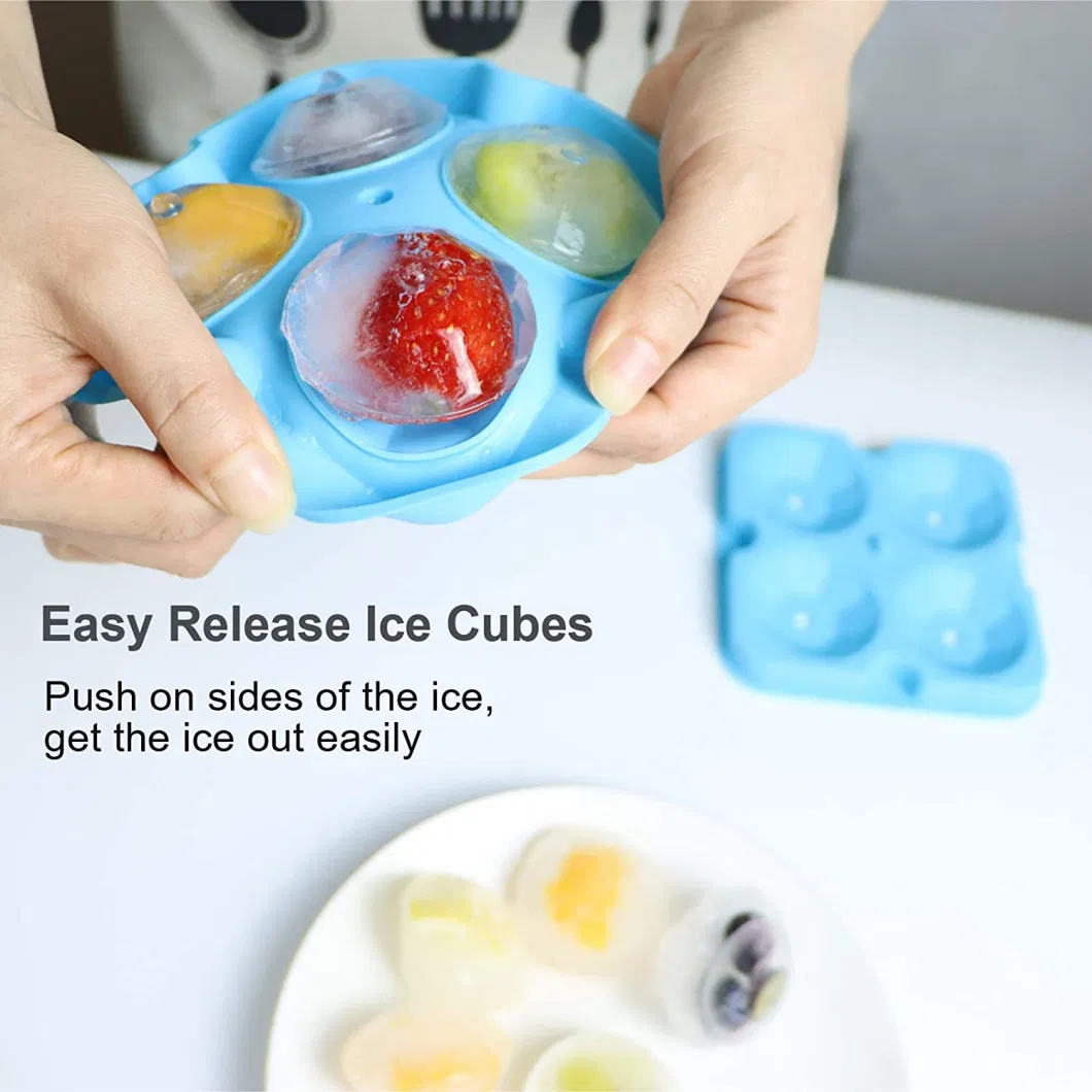 Hot Sale 4 Cavities Food Grade Silicone Diamonds Shaped Ice Mould Silicone Ice Cube Tray