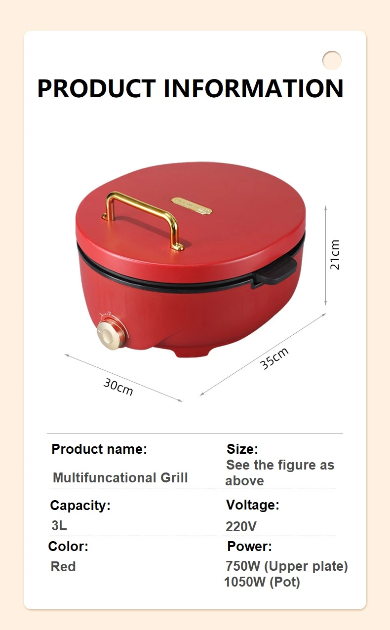Multi-Function Smokeless Electric Hot Pot and BBQ Grill Pan Electric Grill 2 in 1