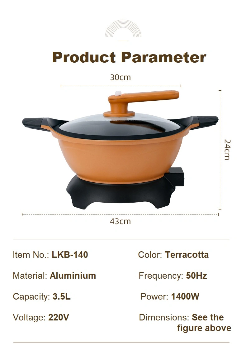Portable Electric Micro Pressure Pot 5L Die Cast Aluminum Frying Pan