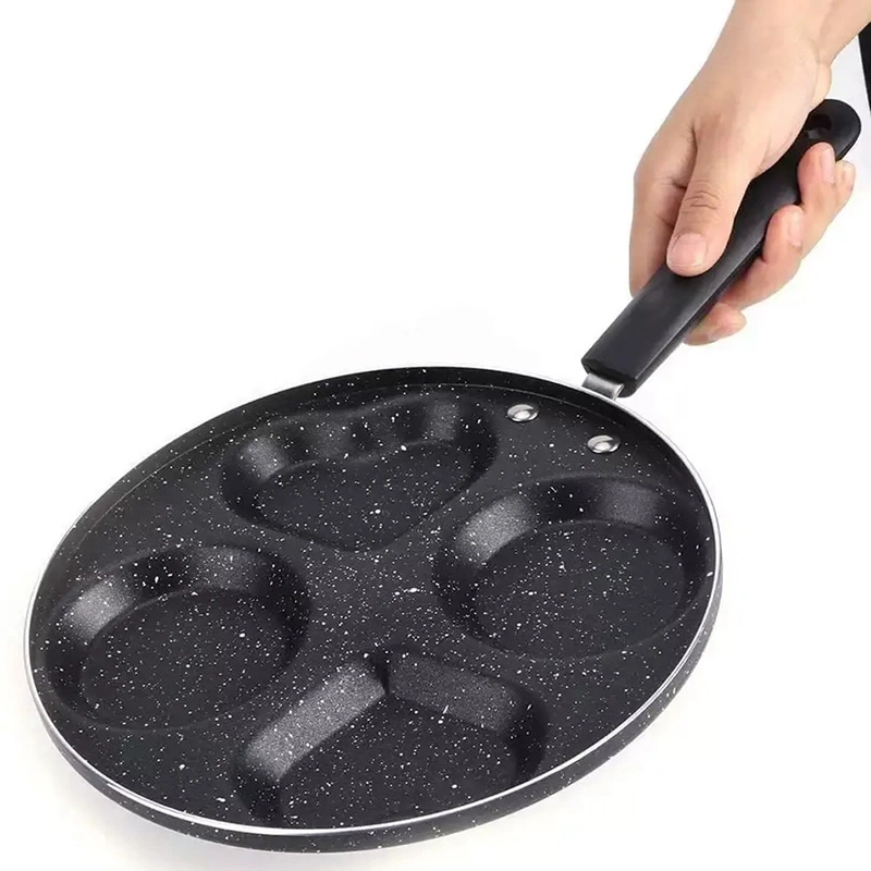 Aluminum Nonstick 4 Cups Round Egg Frying Pan Round Pancake Cooker Pan for Breakfast