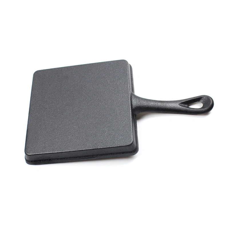 Small Square Mini Cast Iron Frying Pan for Grill Meat Veg Pub Starter