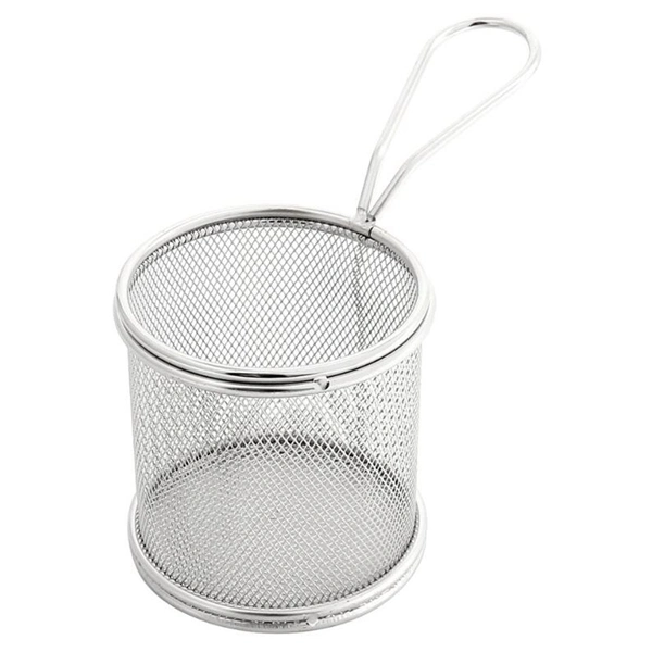 Stainless Steel Round French Fry Basket Holder Kitchen Strainer