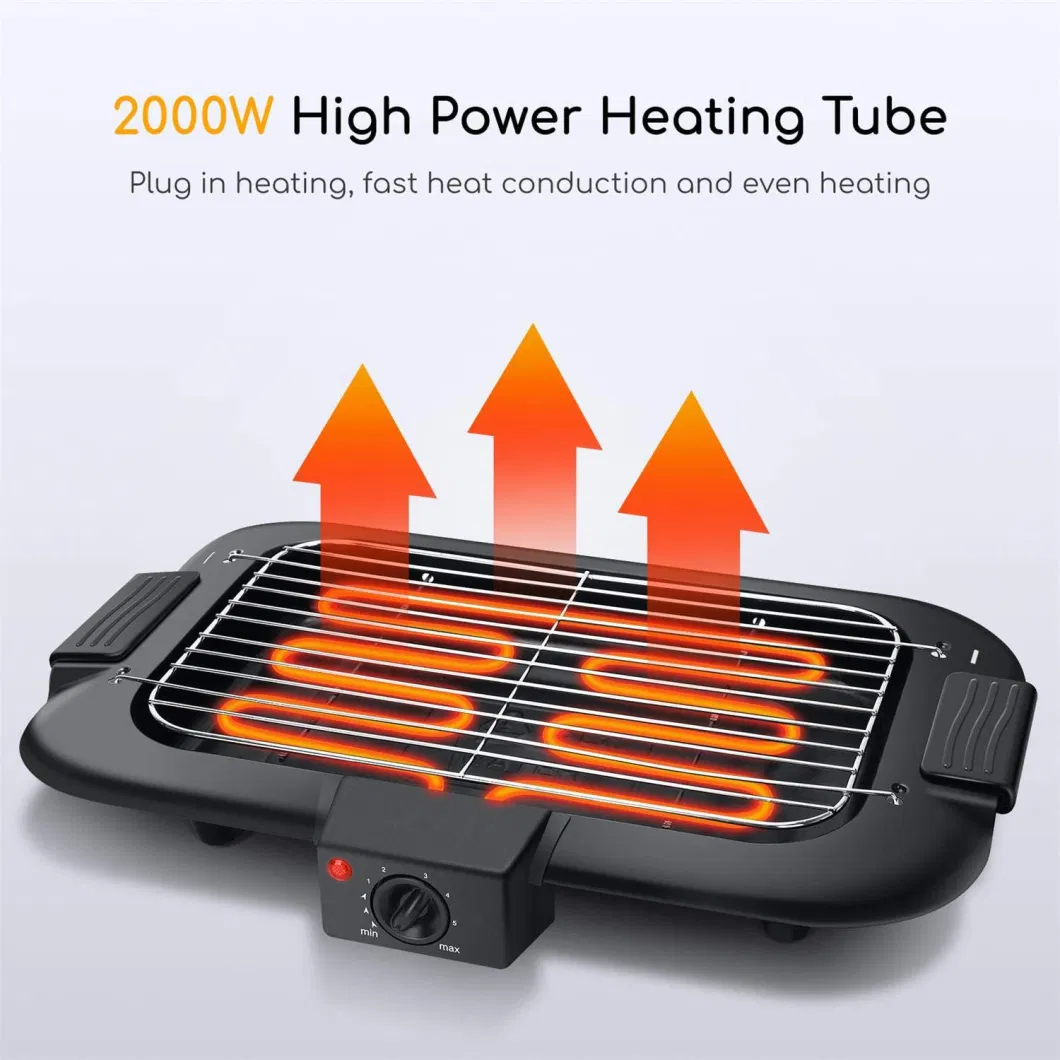 2000W Electric BBQ Grill Smokeless Grill Plate Indoor Grill Pan