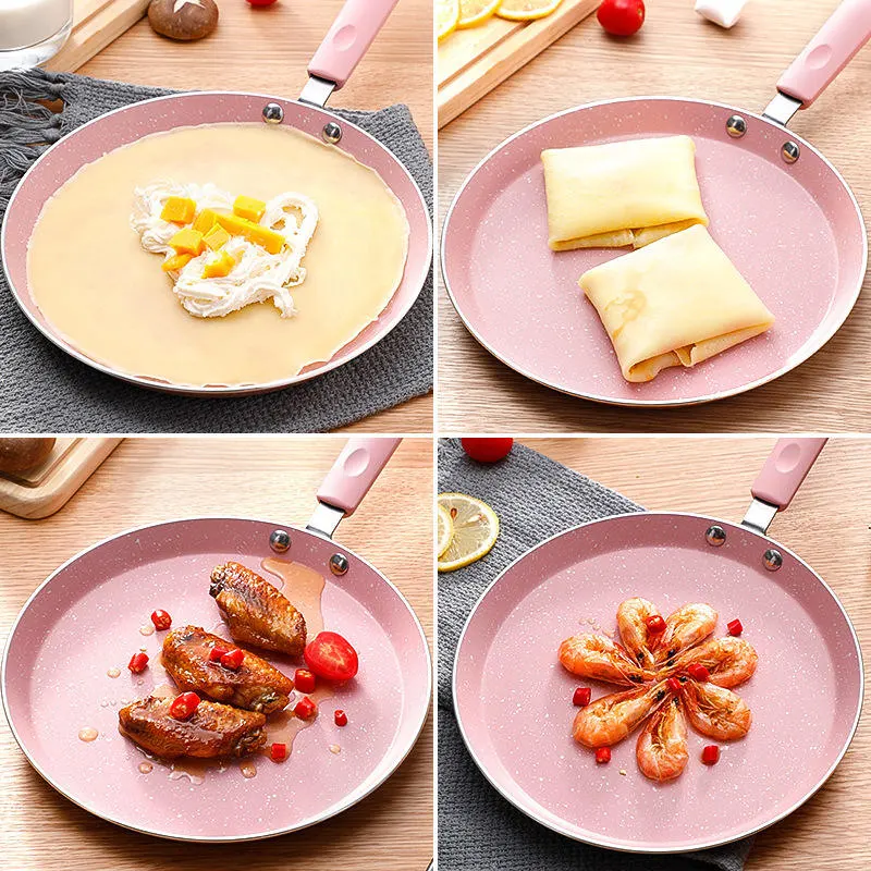 Aluminum Marble Non Stick Coating Crepe Round Flat Pancake Pan