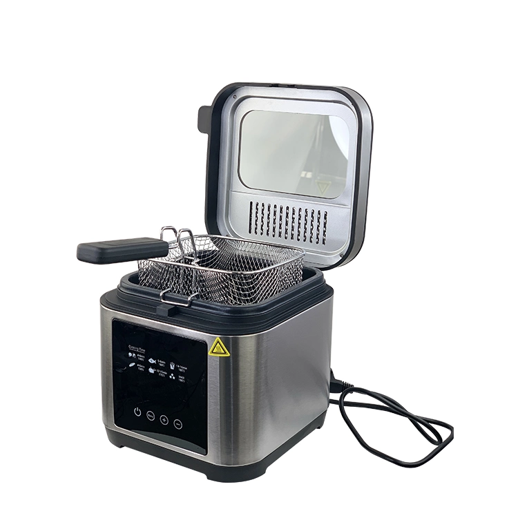 Household Digital Hot Deep Fryer with Brush Stainless Steel Housing