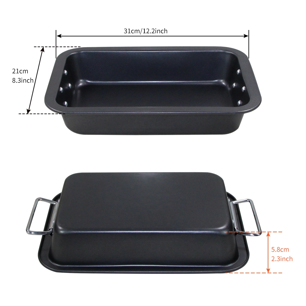 31x21cm Nonstick Rectangular Carbon Steel Cooking Pan Carbon Steel Baking Tray