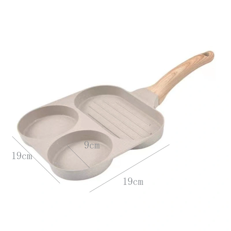 High Quality Breafast Pan Marble Non-Stick Frying Pan 3 Hole Square Egg Frying Pan