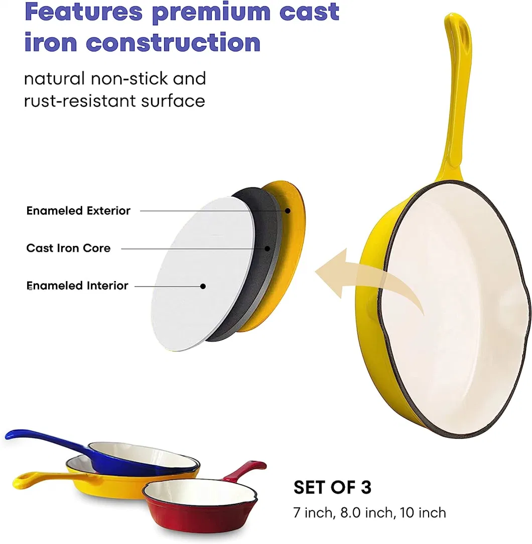 Cast Iron Frying Pan Mini Small Frying Pan Factory Direct Selling Non-Stick Enameled Cast Iron Pan