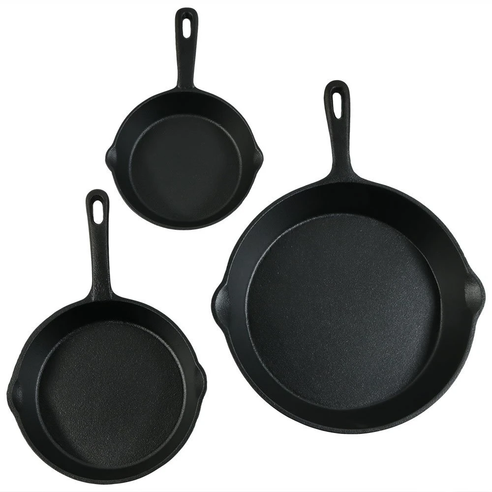 Cast Iron Skillet for Kitchen and for Outdoor BBQ Picnic Camping