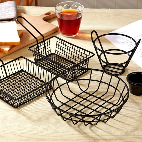 French Fries Serving Basket with Handle Food Display Holder Cooking Tool