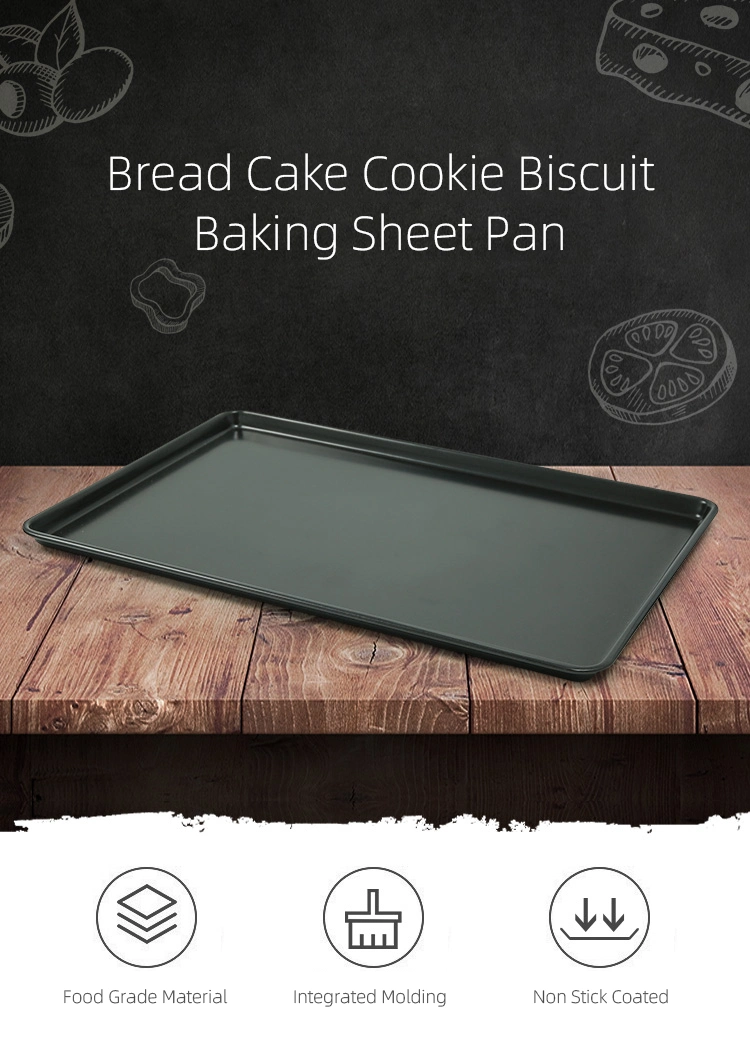Home Kitchen Use Carbon Steel Non Stick Baking Tray Bread Cake Cookie Biscuit Food Baking Tray