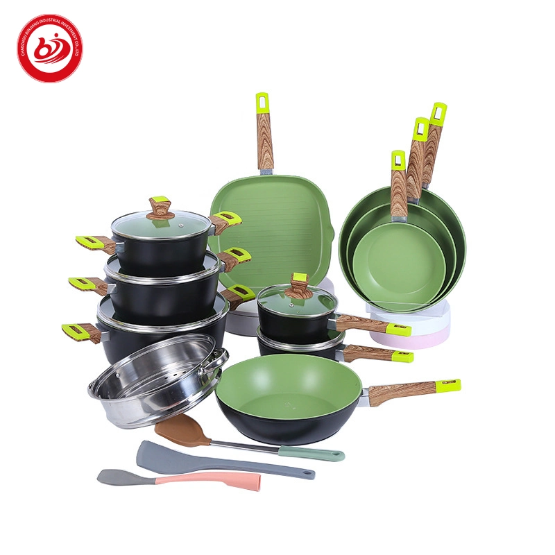 14PCS Premium Grade Best Selling Aluminum Cooking Non-Stick Frying Pan Soup Pot Kitchen Supplies Cookware Set