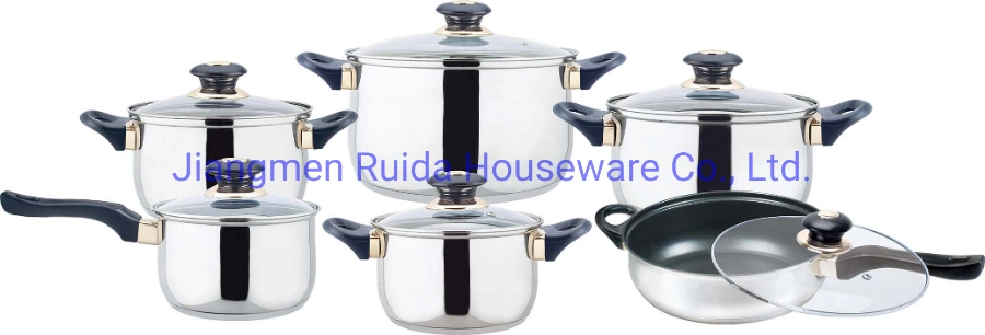 New Design Kitchen Appliance 12PCS Stainless Steel Cookware Cooking Pot