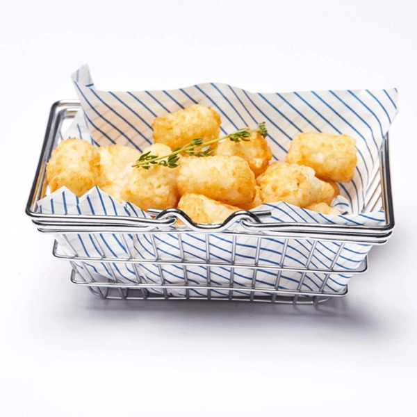 Stainless Steel French Fries Holder Table Food Display Rack Basket