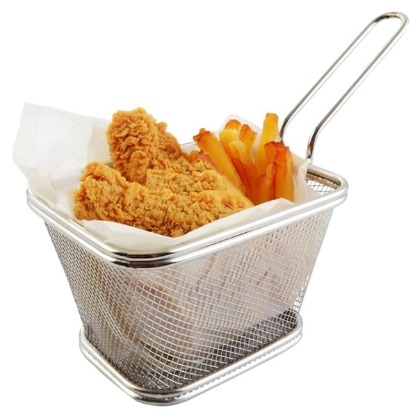 Chips Fry Baskets Stainless Steel Strainer Serving Food Presentation Cooking Tool