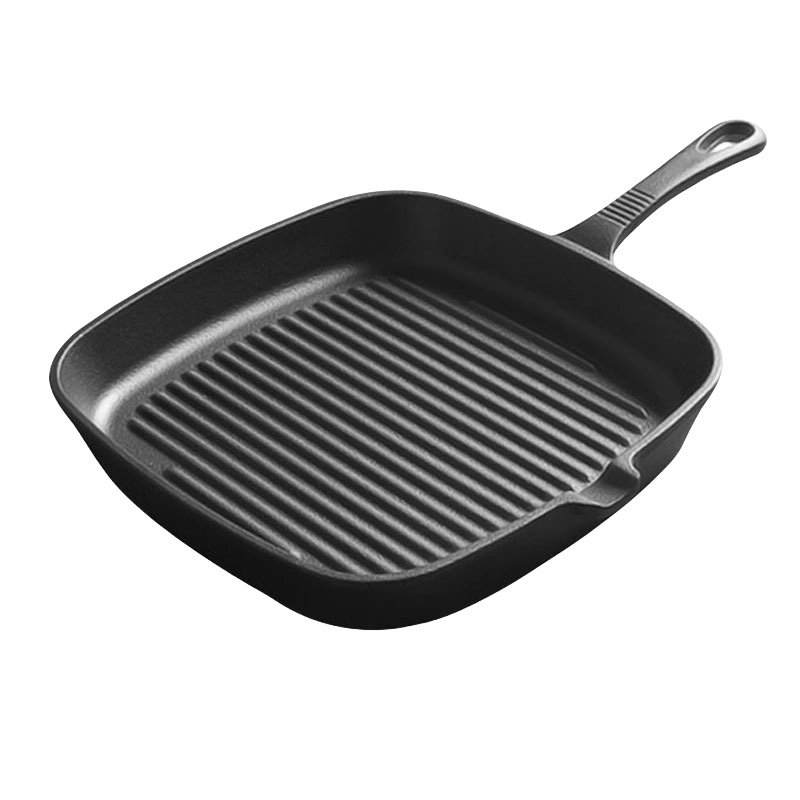 Square Non Stick Skillet, Cast Iron Steak Grill Cooking Frying Pan with Handle