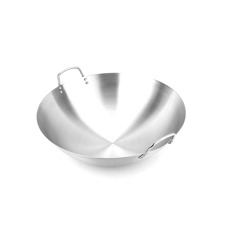 Good Pirce Stainless Steel Wok Without Coating, Non Stick Meal Big Pot for Cooking Frying Pan Wok Cooking