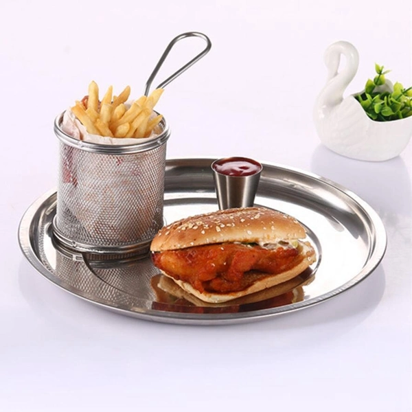 Stainless Steel Round French Fry Basket Holder Kitchen Strainer