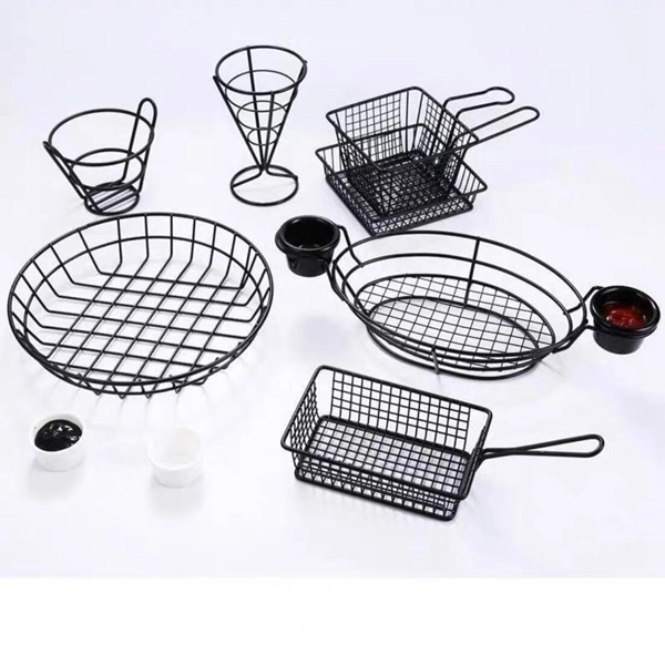 French Fries Serving Basket with Handle Food Display Holder Cooking Tool