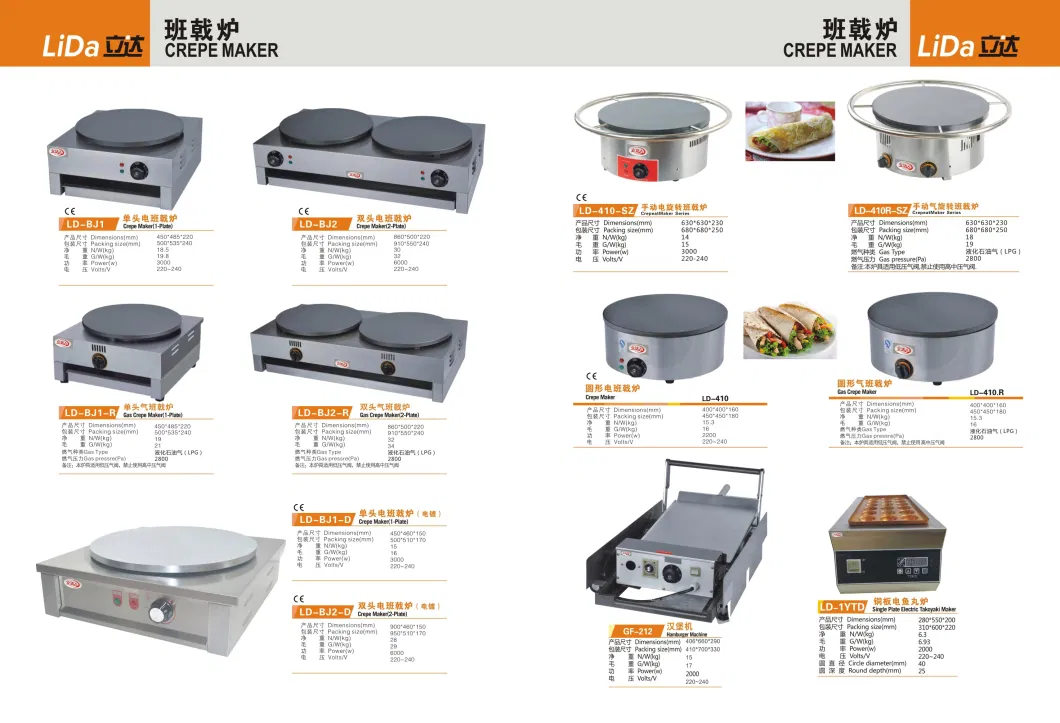 CE Approved Commercial Gas Griddle &amp; Crepe Maker, Non-Stick Gas Crepe Pan Single Round Portable Cast Iron Pan Use for Blintzes, Eggs, Pancakes, Waffle Machine