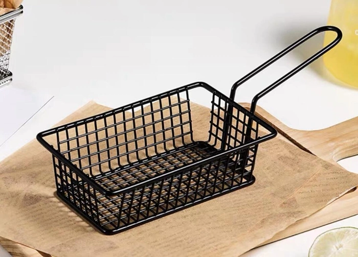 French Fries Serving Basket with Handle Food Display Holder Cooking Tool